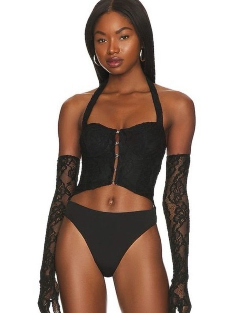 NWT AFRM Revolve  Evolve Bodysuit in Noir Size Large (NG)